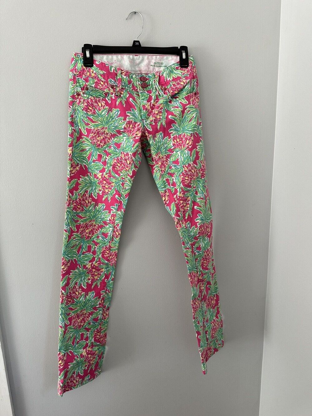 Lilly Pulitzer Worth Straight Jean Spike The Punch Orchid Pink Pineapple 00
